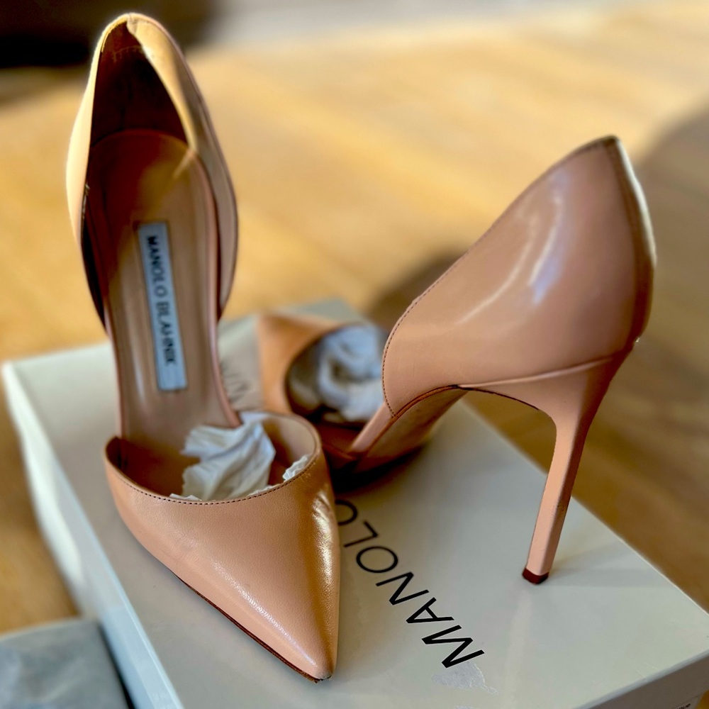 Manolo Blahnik M-Tayler Glom/Capretto 407 size 37 pumps